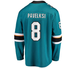 Load image into Gallery viewer, Joe Pavelski #8 San Jose Sharks Youth Teal Breakaway Player Jersey