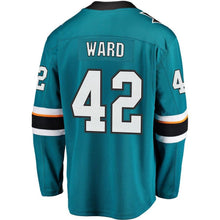 Load image into Gallery viewer, Joel Ward #42 San Jose Sharks Youth Teal Breakaway Player Jersey