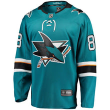 Load image into Gallery viewer, Brent Burns #88 San Jose Sharks Youth Teal Home Breakaway Player Jersey