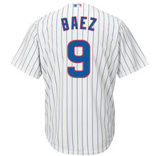 Load image into Gallery viewer, Javier Baez #9 Chicago Cubs White/Royal Cool Base Player Jersey