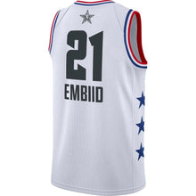 Load image into Gallery viewer, Joel Embiid #21 76ers White/Black 2019 NBA All-Star Game Finished Mens Swingman Jersey