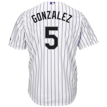 Load image into Gallery viewer, Carlos Gonzalez #5 Colorado Rockies White Home Cool Base Player Jersey
