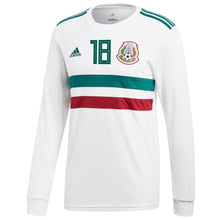 Load image into Gallery viewer, Andres Guardado #18 Mexico National Team White/Green 2018 Away Replica Long Sleeve Player Jerse