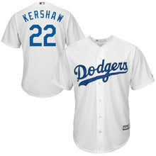 Load image into Gallery viewer, Clayton Kershaw #22 Los Angeles Dodgers Youth White Official Cool Base Player Jersey