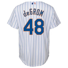Load image into Gallery viewer, Jacob deGrom #48 New York Mets Youth White Official Cool Base Player Jersey