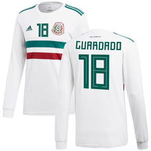 Load image into Gallery viewer, Andres Guardado #18 Mexico National Team White/Green 2018 Away Replica Long Sleeve Player Jerse