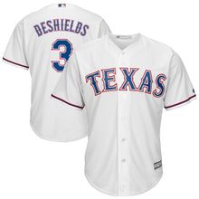 Load image into Gallery viewer, Delino DeShields #3 Texas Rangers White Cool Base Home Player Jersey