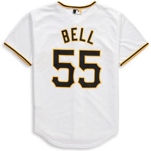 Load image into Gallery viewer, Josh Bell #55 Pittsburgh Pirates Youth White Home Official Cool Base Player Jersey