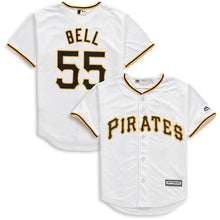 Load image into Gallery viewer, Josh Bell #55 Pittsburgh Pirates Youth White Home Official Cool Base Player Jersey