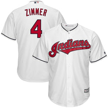 Load image into Gallery viewer, Bradley Zimmer #4 Cleveland Indians White Home Cool Base Jersey