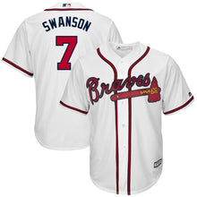 Load image into Gallery viewer, Dansby Swanson #7 Atlanta Braves White Home Official Cool Base Player Jersey