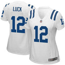 Load image into Gallery viewer, Andrew Luck #12 Indianapolis Colts Women&#39;s White Game Day Jersey