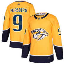 Load image into Gallery viewer, Filip Forsberg Nashville Predators Gold Replica Player Jersey