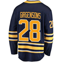 Load image into Gallery viewer, Fanatics Branded Zemgus Girgensons Buffalo Sabres Navy Breakaway Player Jersey