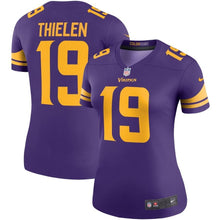 Load image into Gallery viewer, Adam Thielen #19 Minnesota Vikings Women&#39;s Purple Color Rush Legend Player Jersey