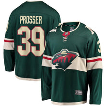 Load image into Gallery viewer, Fanatics Branded Nate Prosser Minnesota Wild Green Breakaway Jersey