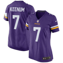 Load image into Gallery viewer, Case Keenum #7 Minnesota Vikings Women's Purple Game Jersey