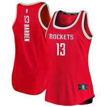 Load image into Gallery viewer, James Harden #13 Houston Rockets Women's Red Fast Break Tank Jersey - Icon Edition