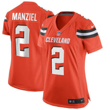 Load image into Gallery viewer, Johnny Manziel #2 Cleveland Browns Women's Orange Game Jersey