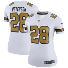 Load image into Gallery viewer, Adrian Peterson #28 New Orleans Saints Women&#39;s White Color Rush Legend Jersey