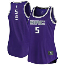 Load image into Gallery viewer, De'Aaron Fox #5 Sacramento Kings Women's Purple Fast Break Tank - Icon Edition