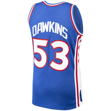 Load image into Gallery viewer, Darryl Dawkins #53 Philadelphia 76ers Royal 1976-77 Hardwood Classics Mens Swingman Jersey