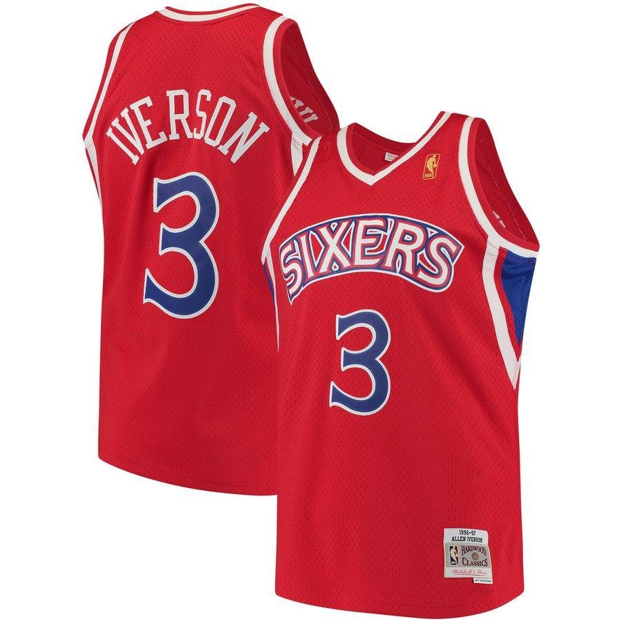 Allen Iverson #3 Philadelphia 76ers 1996-97 Hardwood Classics Mens Swingman Jersey