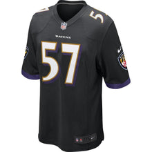 Load image into Gallery viewer, C.J. Mosley #57 Baltimore Ravens Youth White/Black/Purple Game Jersey