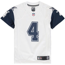 Load image into Gallery viewer, Dak Prescott #4 Dallas Cowboys Youth White Color Rush Game Jersey