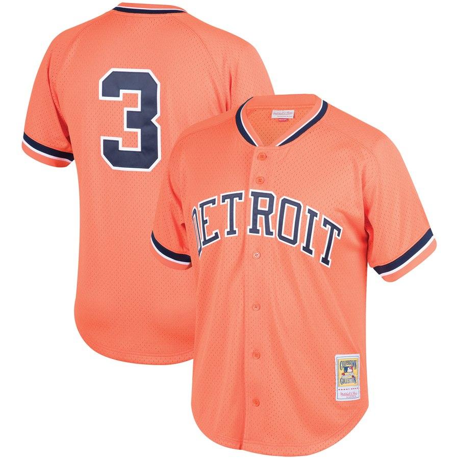 Alan Trammell Detroit Tigers Orange Fashion Cooperstown Collection Mesh Batting Practice Jersey