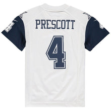 Load image into Gallery viewer, Dak Prescott #4 Dallas Cowboys Youth White Color Rush Game Jersey