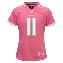 Load image into Gallery viewer, Jones Atlanta #11 Falcons Girls Youth Pink Bubble Gum Jersey
