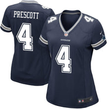 Load image into Gallery viewer, Dak Prescott #4 Dallas Cowboys Girls Youth Navy Game Jersey