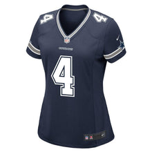 Load image into Gallery viewer, Dak Prescott #4 Dallas Cowboys Girls Youth Navy Game Jersey