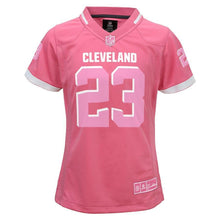 Load image into Gallery viewer, Joe Haden #23 Cleveland Browns Girls Youth Pink Bubble Gum Jersey