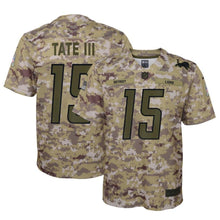 Load image into Gallery viewer, Golden Tate #15 Detroit Lions Youth Camo Salute to Service Game Jersey