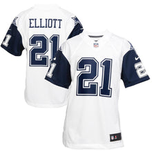 Load image into Gallery viewer, Ezekiel Elliott #21 Dallas Cowboys Youth White Color Rush Game Jersey