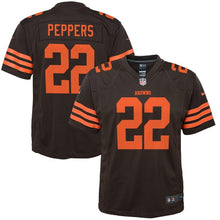 Load image into Gallery viewer, Jabrill Peppers #22 Cleveland Browns Youth Brown Color Rush Game Jersey
