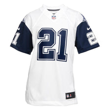 Load image into Gallery viewer, Ezekiel Elliott #21 Dallas Cowboys Youth White Color Rush Game Jersey