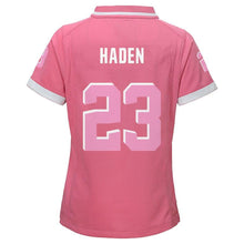 Load image into Gallery viewer, Joe Haden #23 Cleveland Browns Girls Youth Pink Bubble Gum Jersey