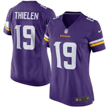 Load image into Gallery viewer, Adam Thielen #19 Minnesota Vikings Women&#39;s Purple Game Jersey