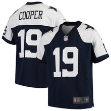 Load image into Gallery viewer, Amari Cooper #19 Dallas Cowboys Youth Navy/White Throwback Game Jersey