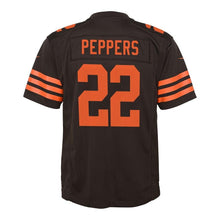 Load image into Gallery viewer, Jabrill Peppers #22 Cleveland Browns Youth Brown Color Rush Game Jersey