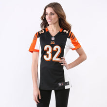 Load image into Gallery viewer, Jeremy Hill #32 Cincinnati Bengals Women's Black Game Jersey