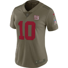 Load image into Gallery viewer, Eli Manning #10 New York Giants Women's Olive Salute to Service Limited Jersey