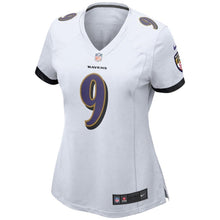 Load image into Gallery viewer, Justin Tucker #9 Baltimore Ravens Women's White Game Jersey