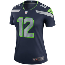 Load image into Gallery viewer, 12s Seattle Seahawks Women&#39;s College Navy Legend Jersey