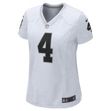 Load image into Gallery viewer, Derek Carr #4 Oakland Raiders Women's White/Black Game Jersey