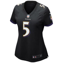 Load image into Gallery viewer, Joe Flacco #5 Baltimore Ravens Women's Black Game Jersey