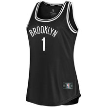 Load image into Gallery viewer, D'Angelo Russell #1 Brooklyn Nets Women's Black Fast Break Tank Jersey